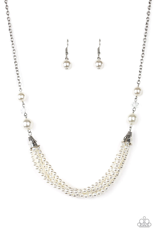 Paparazzi Necklace EMP Exclusive ~ One-WOMAN Show - White