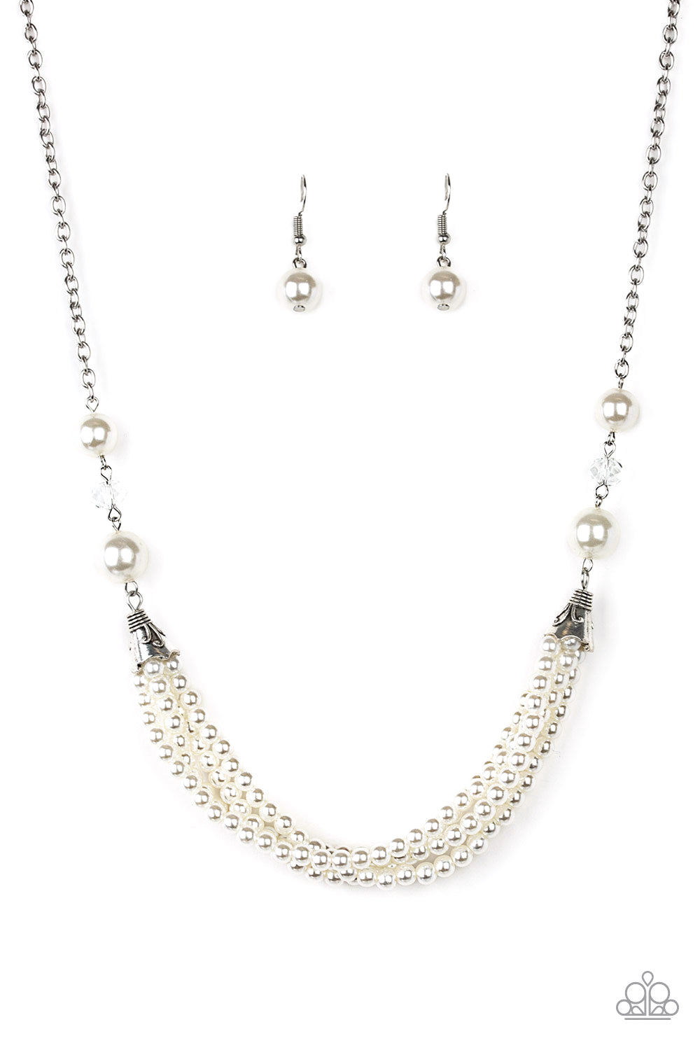 Paparazzi Necklace EMP Exclusive ~ One-WOMAN Show - White
