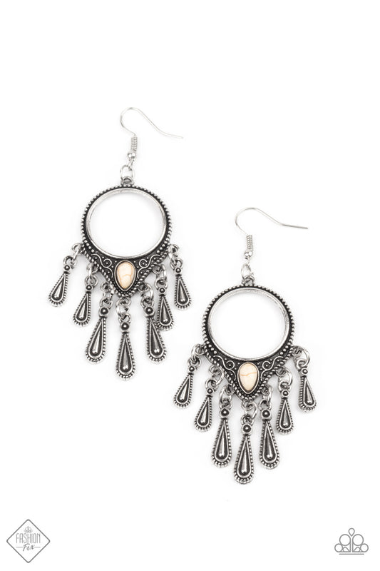 Paparazzi Earring ~ Ranger Rhythm - White