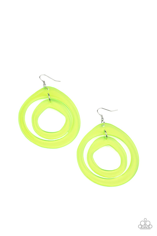 Paparazzi Earrings ~ Show Your True NEONS - Yellow