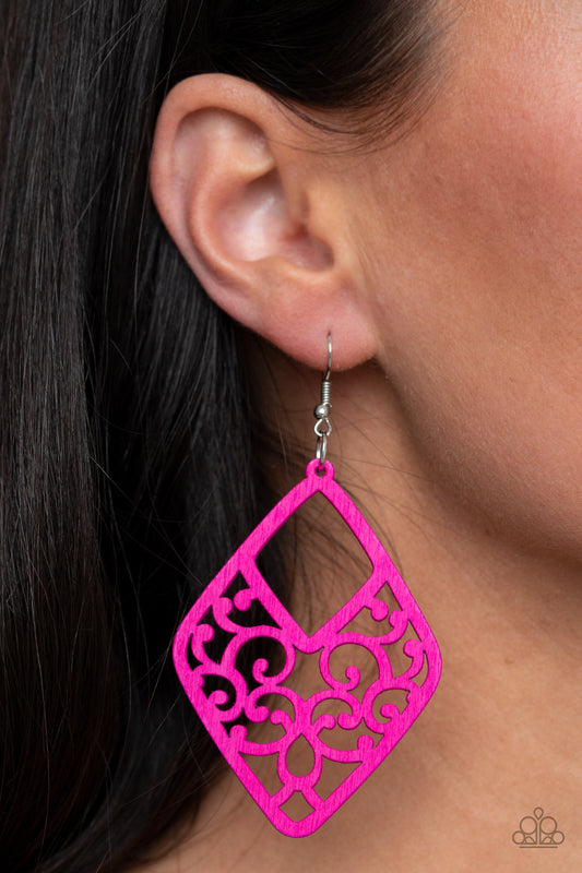 Paparazzi Earring ~ VINE For The Taking - Pink