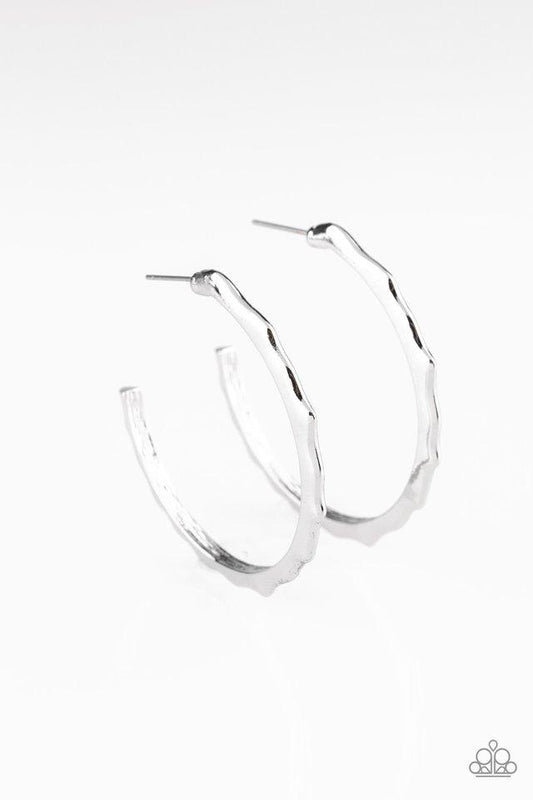 Paparazzi Earring ~ Danger Zone - Silver