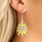 Paparazzi Earring ~ Floral Morals - Yellow