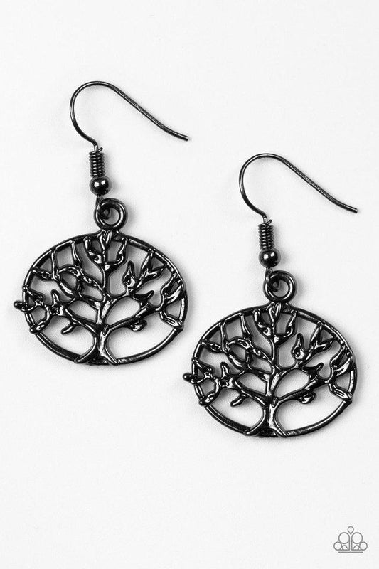 Paparazzi Earrings - Dream TREEHOUSE - Black