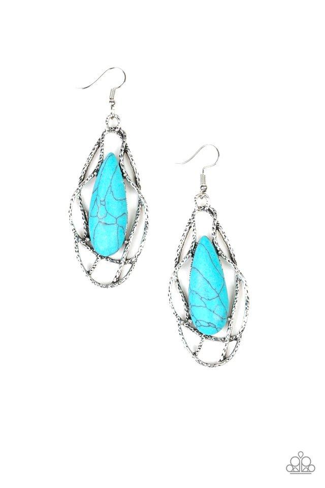 Paparazzi Earring ~ Artisan Tears - Blue