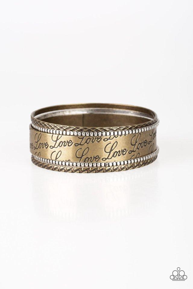 Paparazzi Bracelet ~ Literally Loveable - Brass