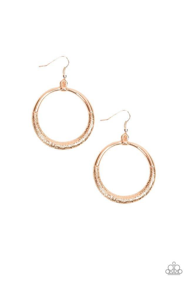 Paparazzi Earring ~ Modern Shimmer - Rose Gold