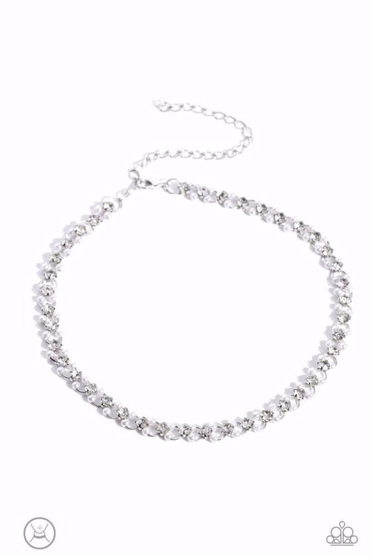 Paparazzi Necklace ~ Classy Couture - White