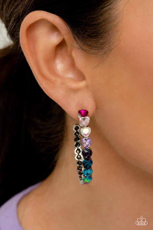 Paparazzi Earring ~ Hypnotic Heart Attack - Multi