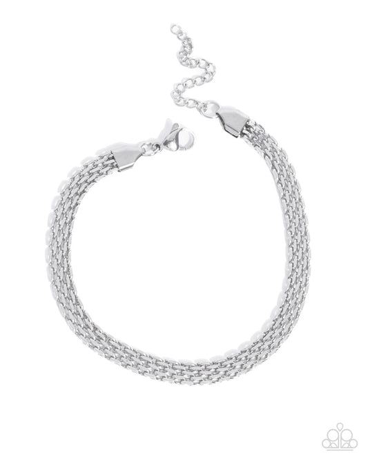 Paparazzi Bracelet ~ Chained Constitution - Silver