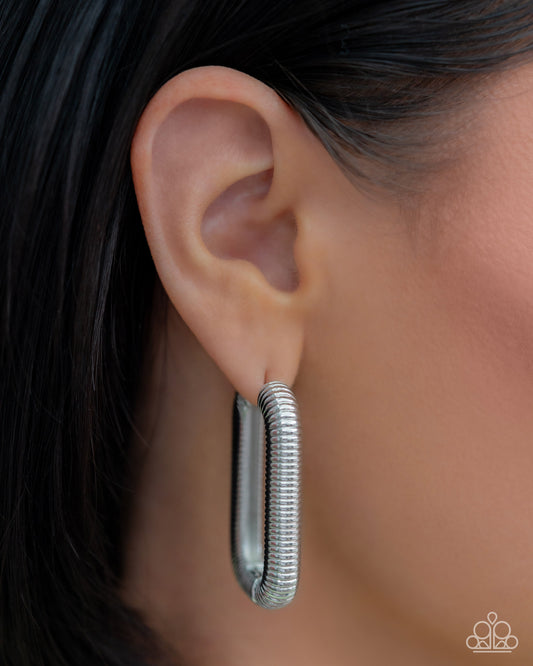 Paparazzi Earring ~ Spiral Supply - Silver