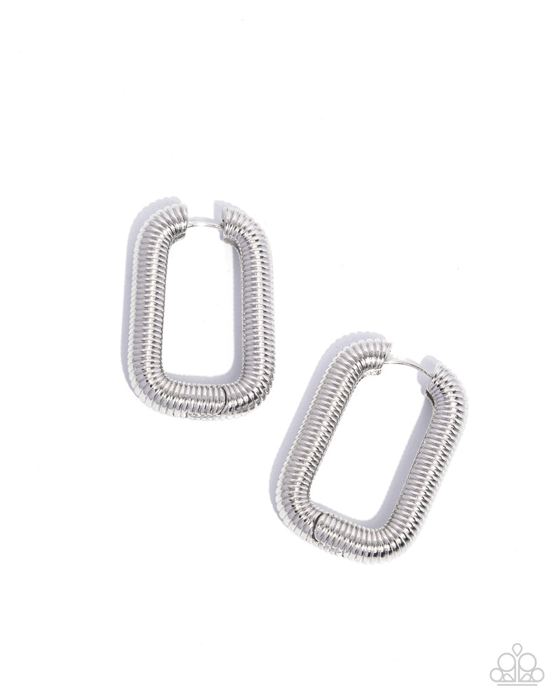 Paparazzi Earring ~ Spiral Supply - Silver