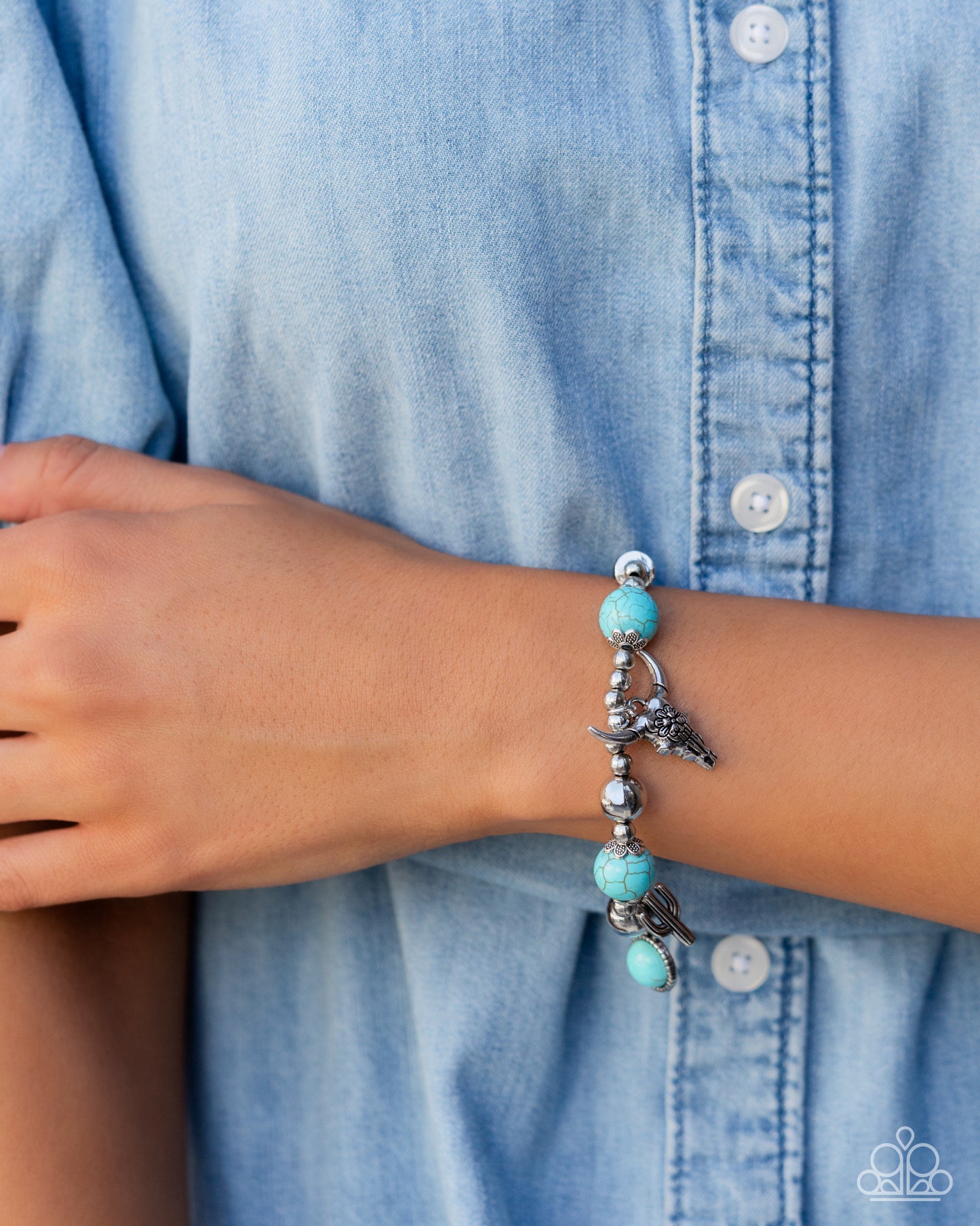 Paparazzi Bracelet ~ Western Welcome - Blue