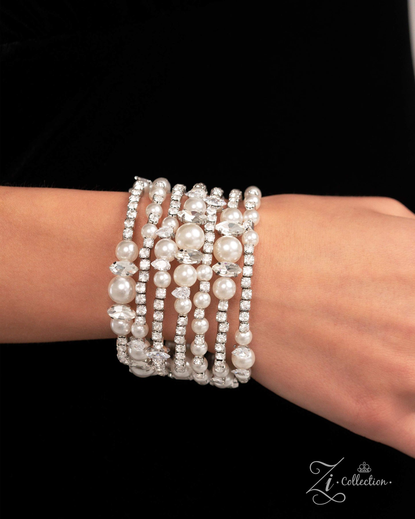 Pulsera Paparazzi ZI ~ Valor sentimental - Blanco