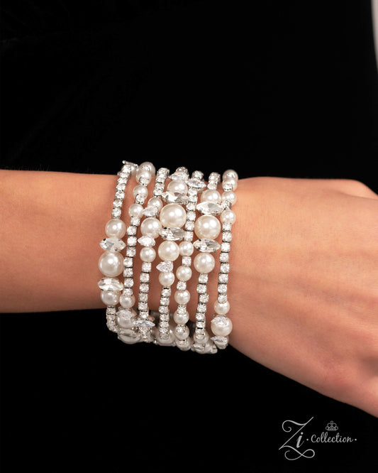 Pulsera Paparazzi ZI ~ Valor sentimental - Blanco