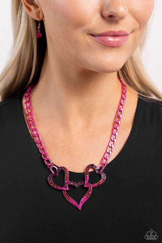 Paparazzi Necklace ~ Eclectically Enamored - Pink