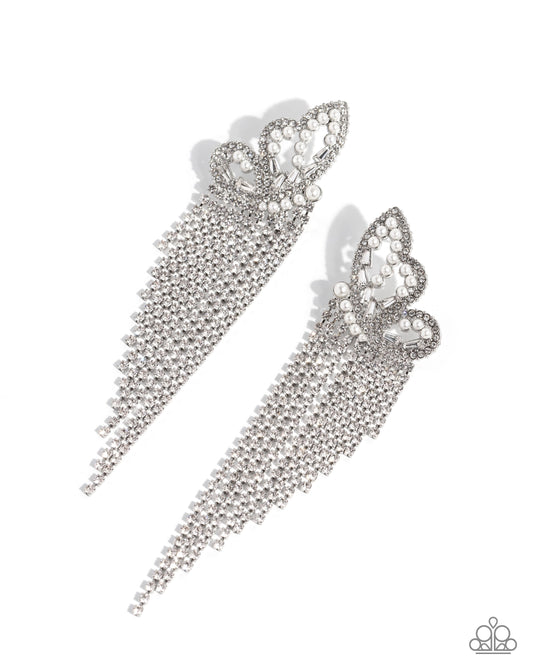 Paparazzi Earring ~ Aerial Accent - White