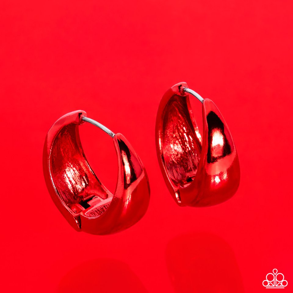 Colorful Curiosity - Red - Paparazzi Earring Image