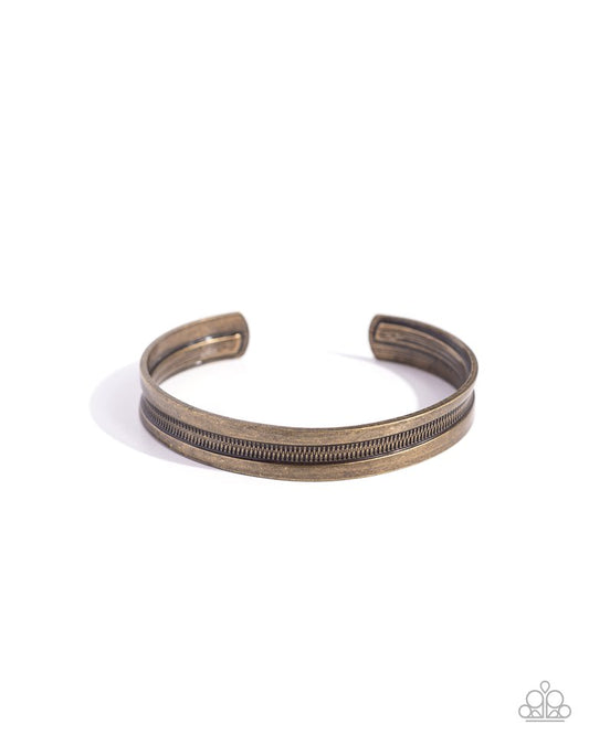 Treaded Tundra - Brass - Paparazzi Bracelet Image