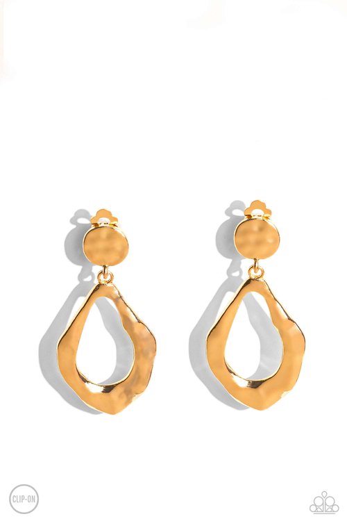 ​Metallic Mezzanine - Gold - Paparazzi Earring Image