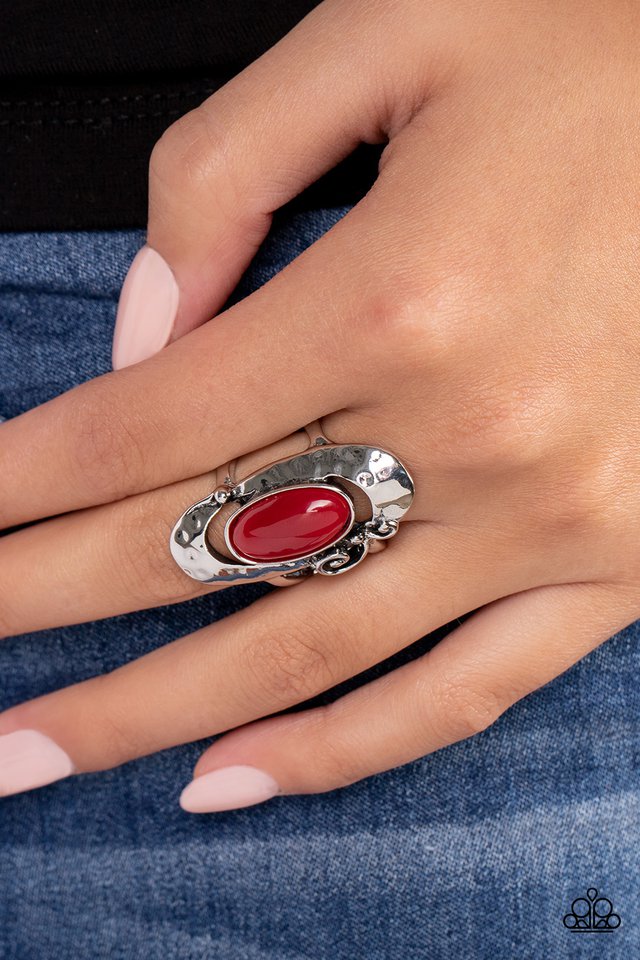 Garden Oasis - Red - Paparazzi Ring Image