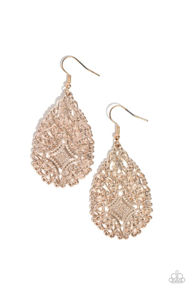 Meadow Magic - Rose Gold - Paparazzi Earring Image