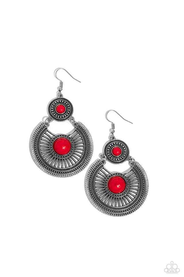 ​A Wild Bunch - Red - Paparazzi Earring Image