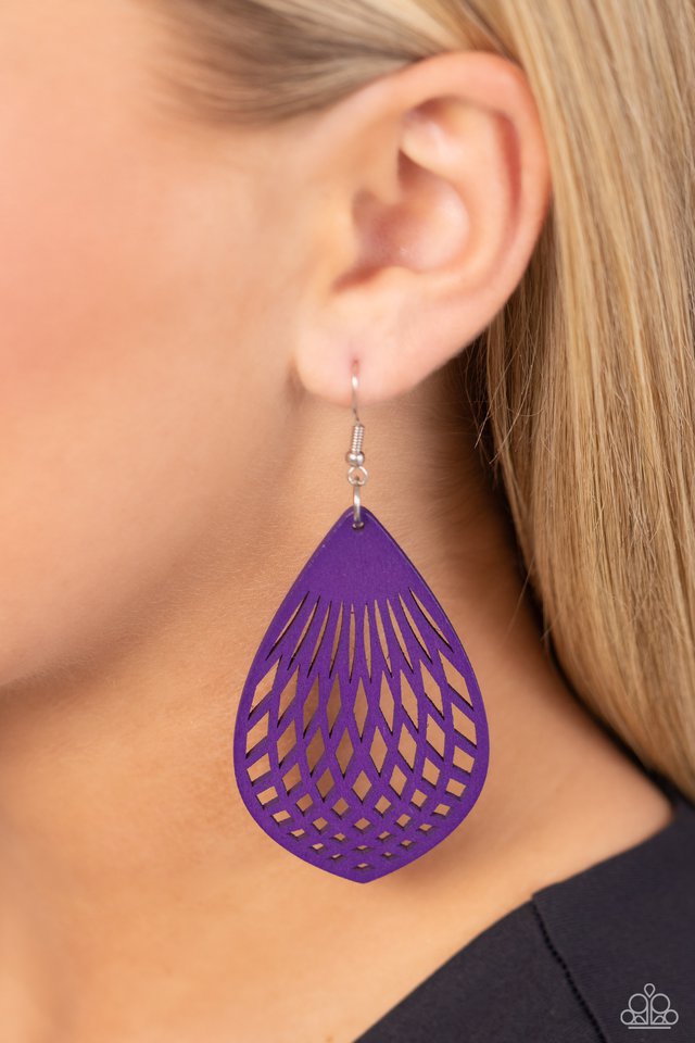 ​Caribbean Coral - Purple - Paparazzi Earring Image