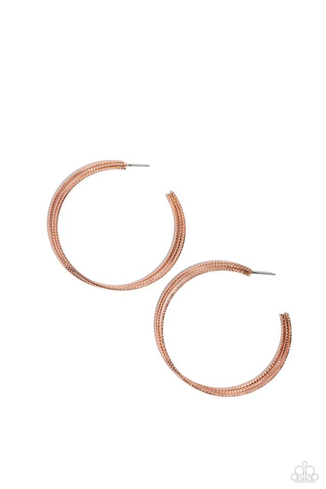 Candescent Curves - Copper - Paparazzi Earring Image