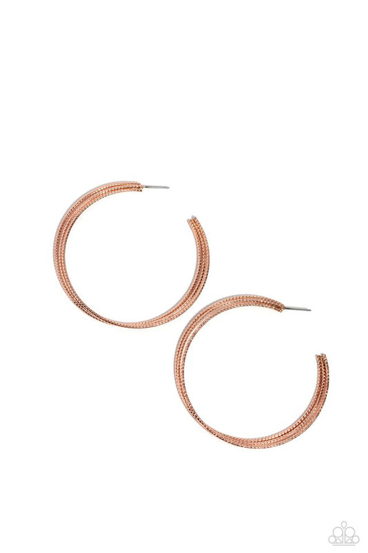 Candescent Curves - Copper - Paparazzi Earring Image