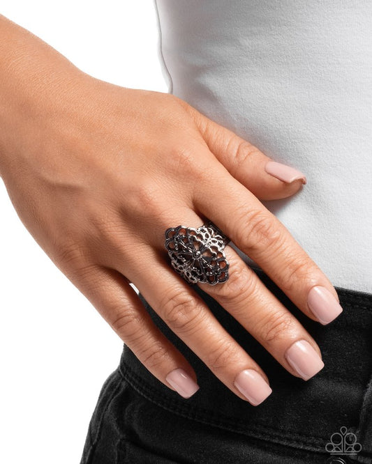 Victorian Vanity - Black - Paparazzi Ring Image