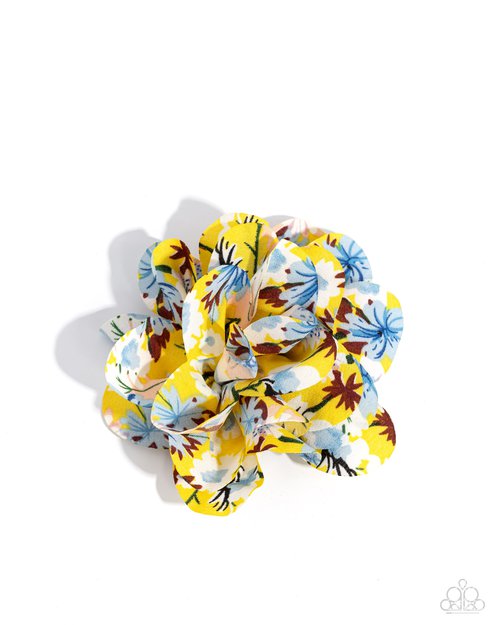 Flower Patch Paradise - Yellow - Paparazzi Hair Accessories Image