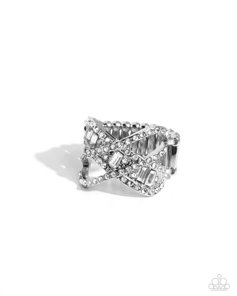 Triple Threat Twinkle - White - Paparazzi Ring Image