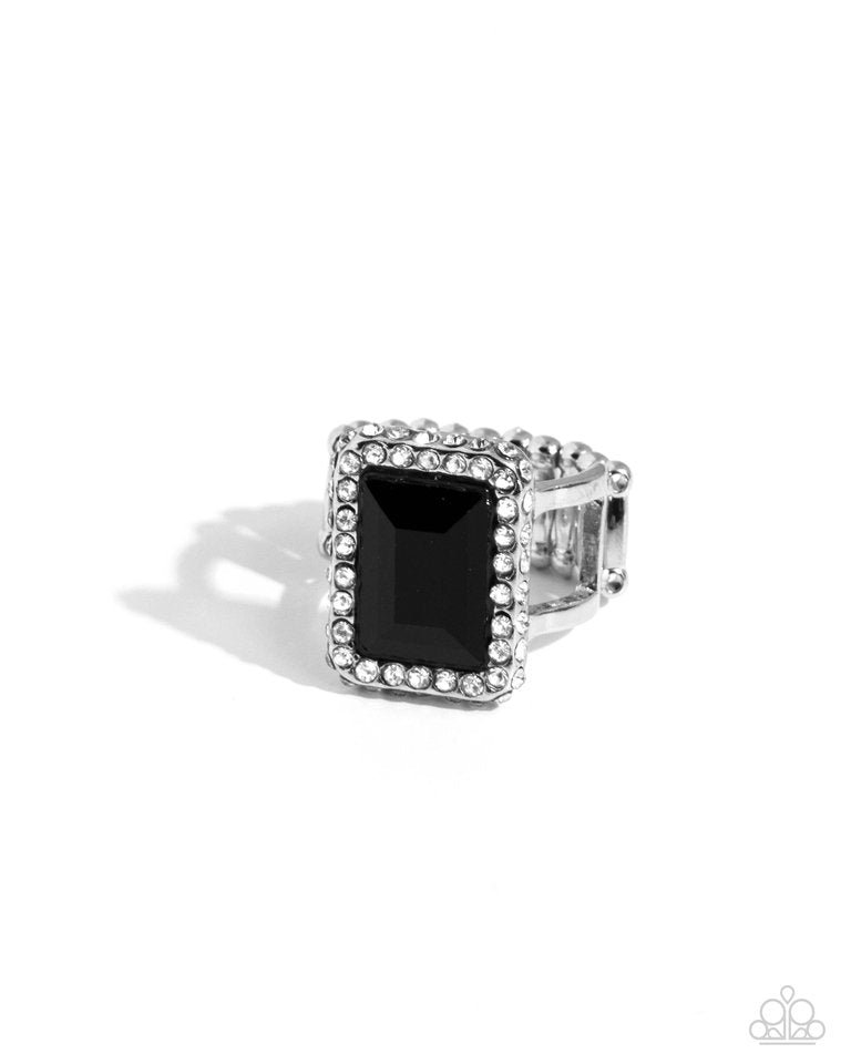 Glamorously Glitzy - Black - Paparazzi Ring Image