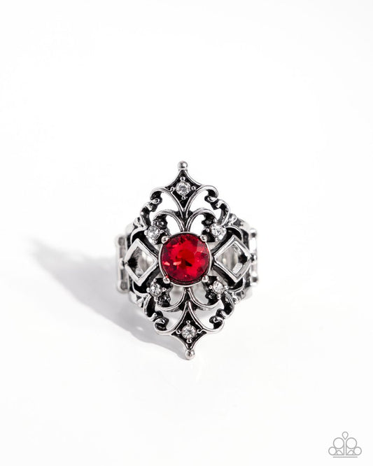 ​Iconic Insignia - Red - Paparazzi Ring Image