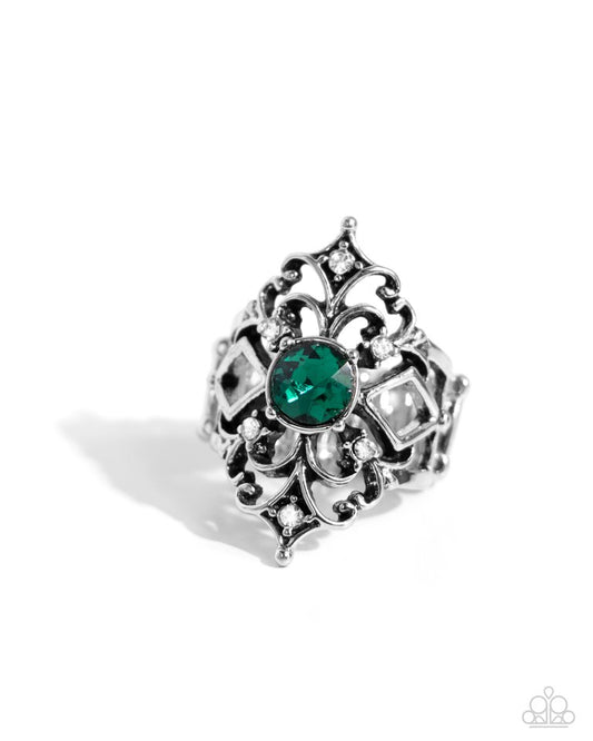 ​Iconic Insignia - Green - Paparazzi Ring Image