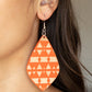 ​Zimbabwe Zoo - Orange - Paparazzi Earring Image