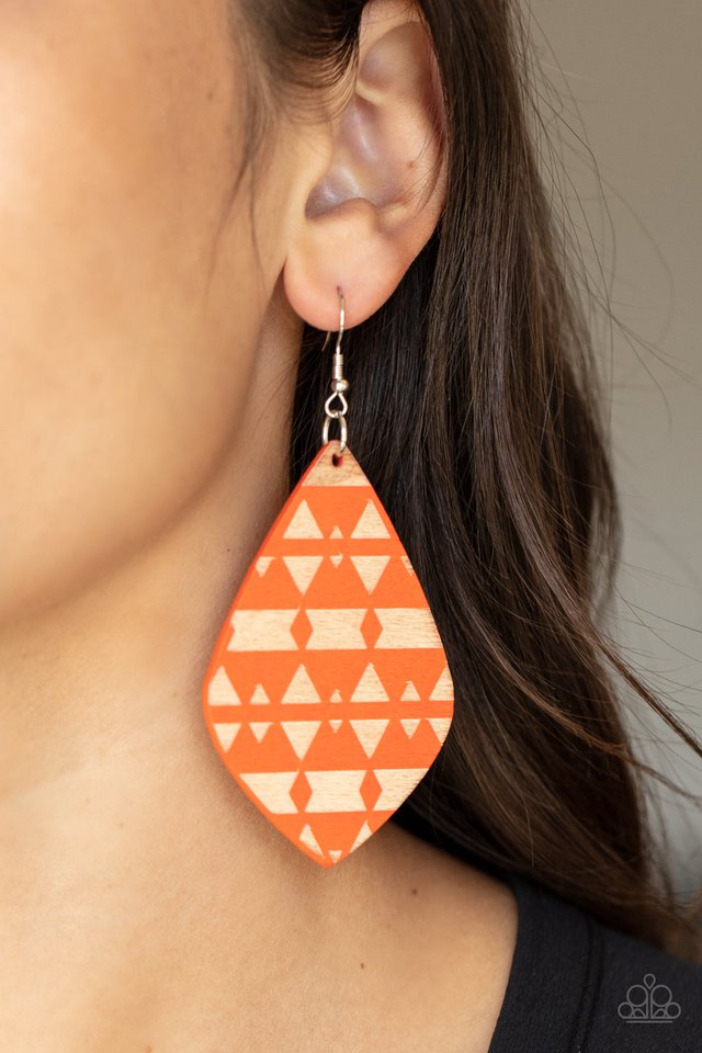 ​Zimbabwe Zoo - Orange - Paparazzi Earring Image