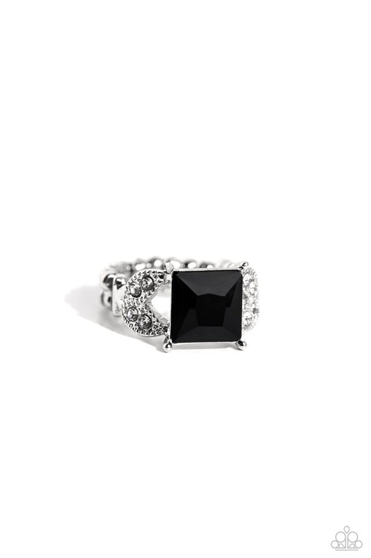 ​Deluxe Drama - Black - Paparazzi Ring Image