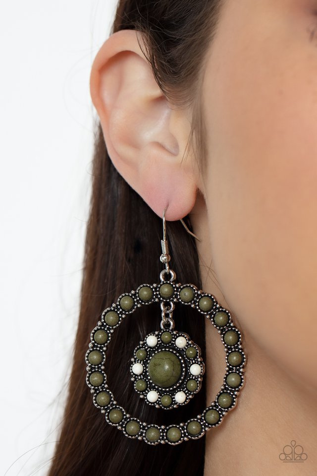 ​Saguaro Sanctuary - Green - Paparazzi Earring Image