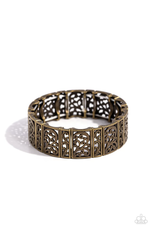 ​Gondola Gardens - Brass - Paparazzi Bracelet Image