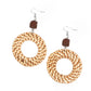 ​Wildly Wicker - Brown - Paparazzi Earring Image