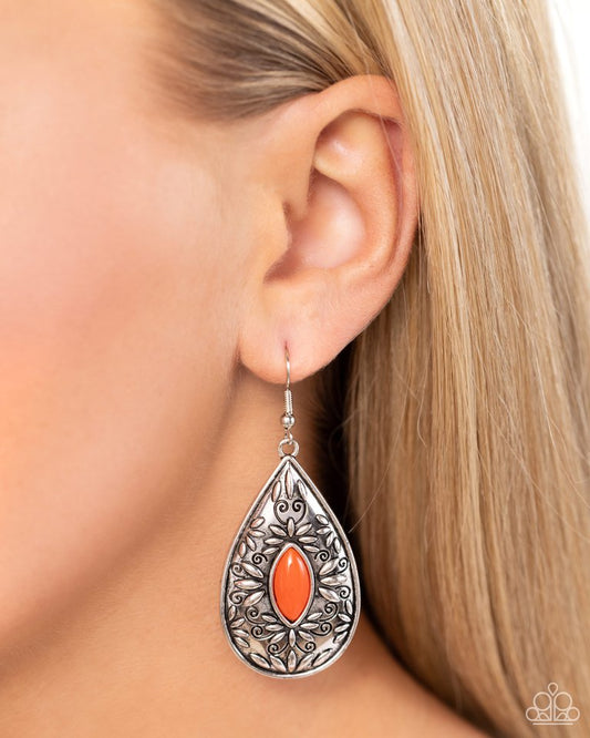 Two PERENNIALS in a Pod - Orange - Paparazzi Earring Image