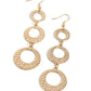 ​High Society Stunner - Gold - Paparazzi Earring Image