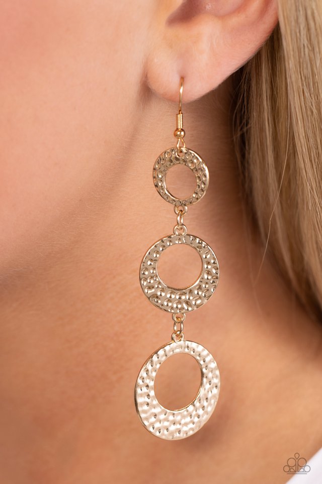 ​High Society Stunner - Gold - Paparazzi Earring Image