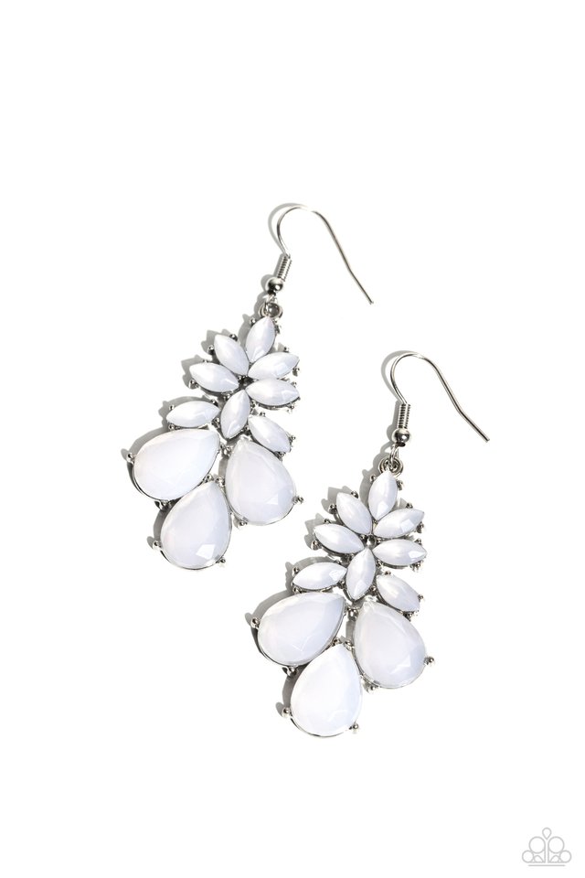 Fashionista Fiesta - White - Paparazzi Earring Image