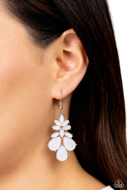 Fashionista Fiesta - White - Paparazzi Earring Image