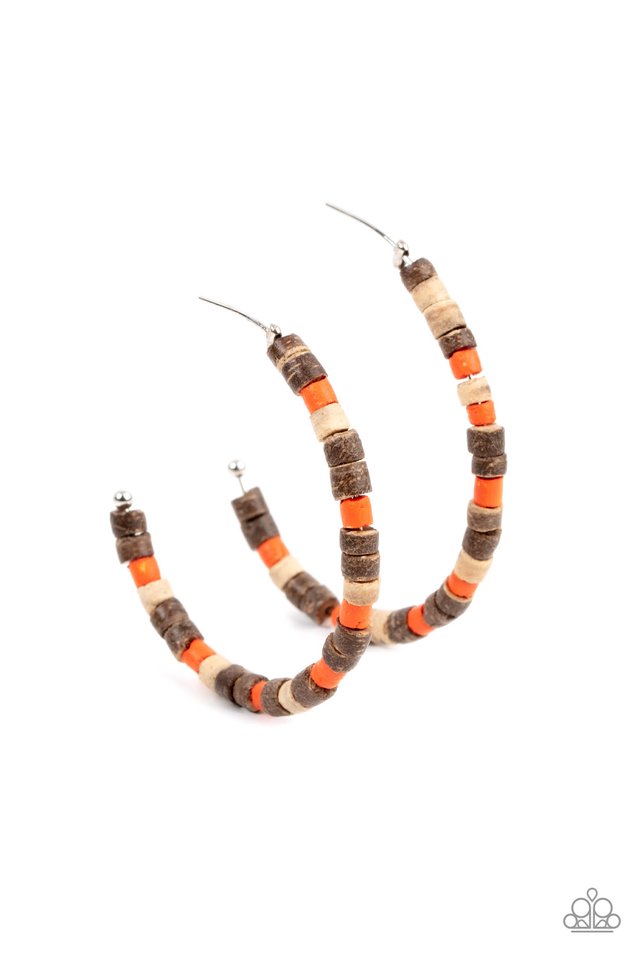 Effortlessly Earthy - Orange - Paparazzi Earring Image