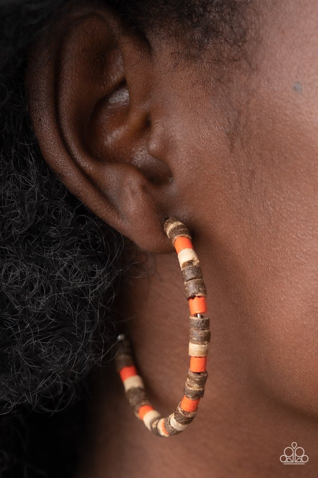 Effortlessly Earthy - Orange - Paparazzi Earring Image