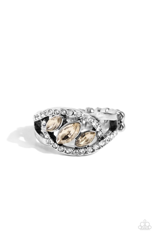 Stiletto Sparkle - Brown - Paparazzi Ring Image